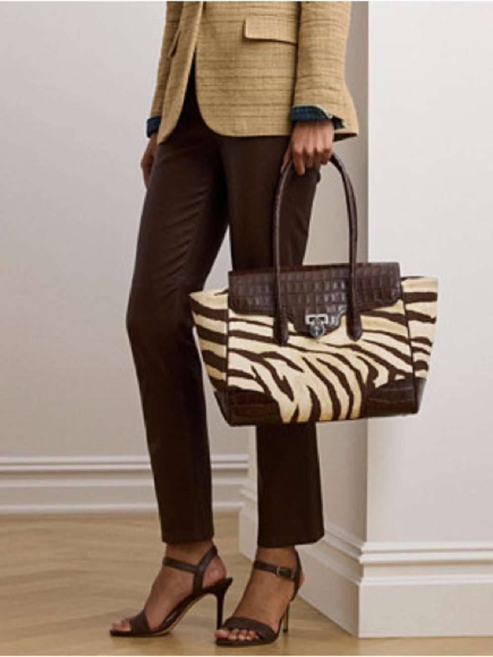 Lauren Ralph Lauren
Zebra-Print Canvas Extra Large Tanner Satchel